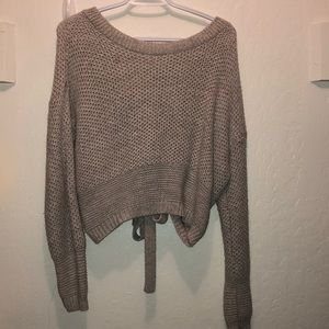 Lace up sweater